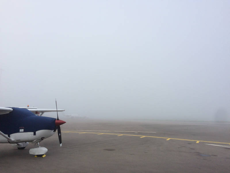 Heavy fog at Bristol airport