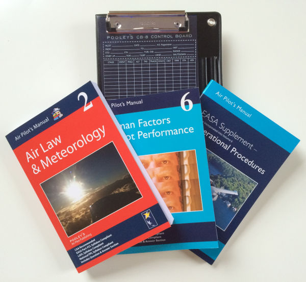 Pooley's CB-8 knee-board, Air Law and Meteorology, Human Factors and Pilot Performance & EASA supplement - Operational Procedures